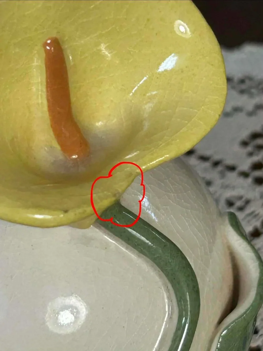 Vintage 3D Yellow Calla Lily Ceramic Bud Vase - Mid-Century Floral